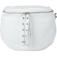 Genarbte Leder-Satteltasche mit Nieten