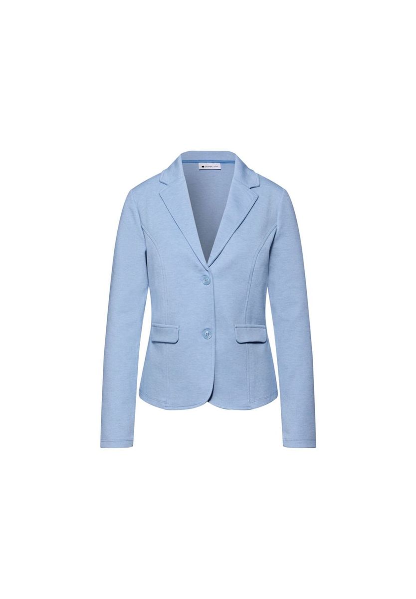 Hellblauer Piqué Strickblazer