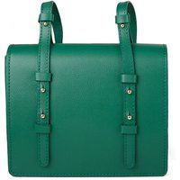 Strukturierte Leder-Überschlagtasche