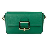 Strukturierte Schultertasche aus genarbtem Leder