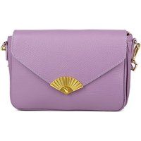 Strukturierte Ledertasche mit Fächer-Verschluss
