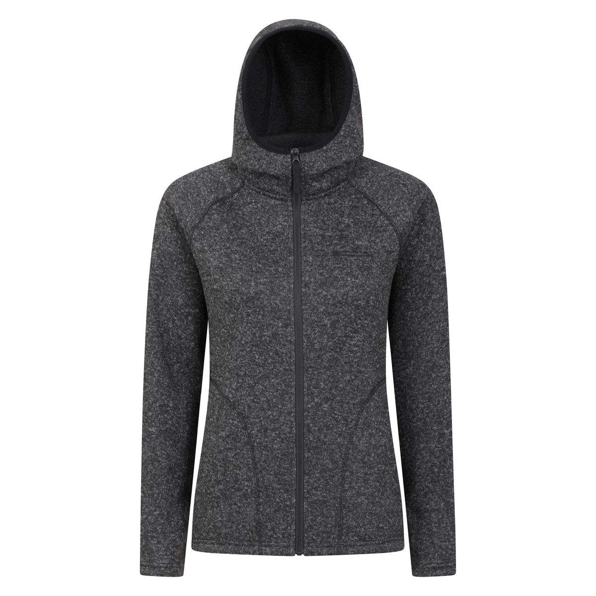 Melierter Fleece-Hoodie mit Reißverschluss