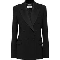 Zweireihiger Blazer aus Crêpe und Satin