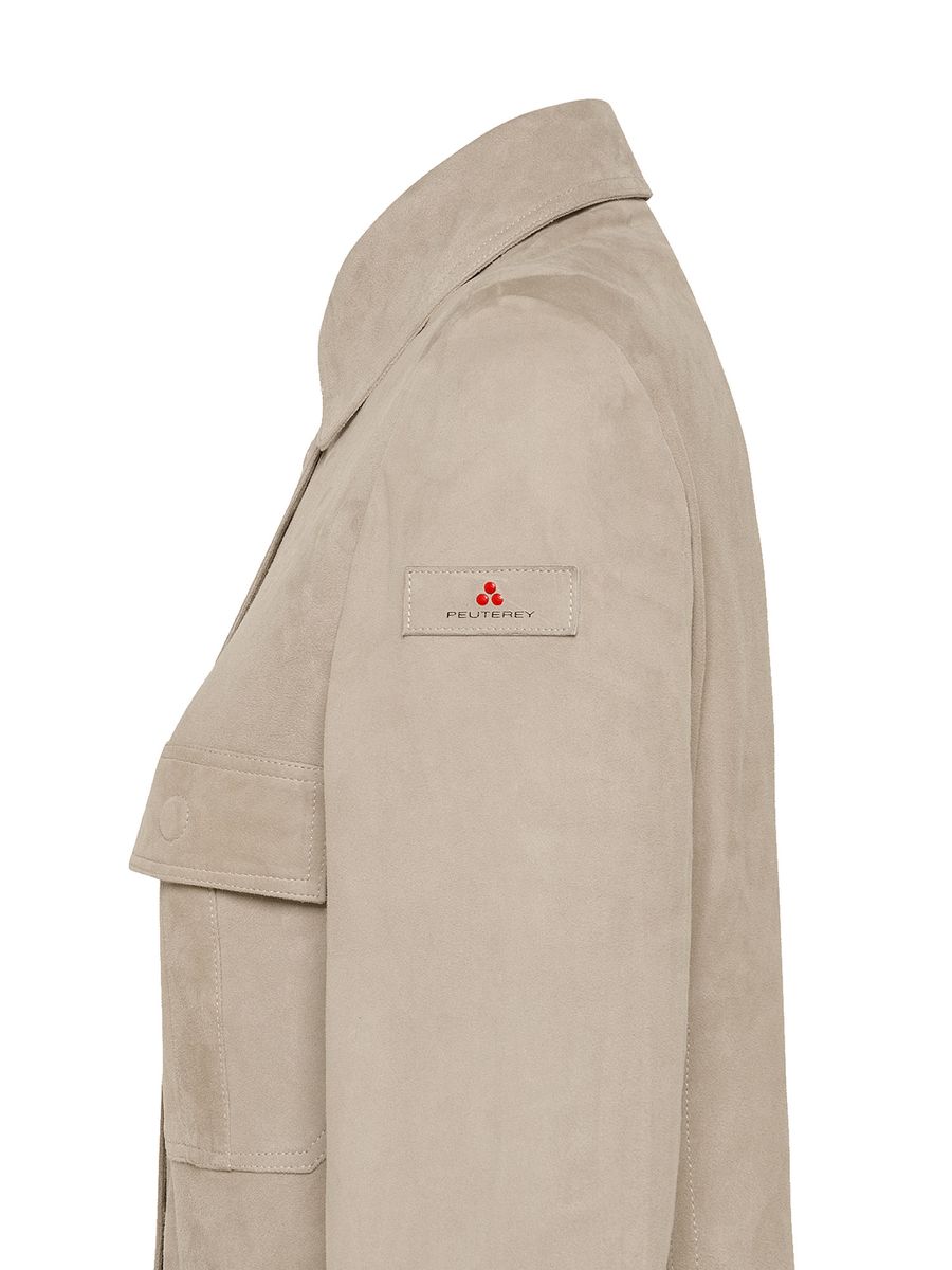 Kurze Utility-Jacke in Wildleder-Optik