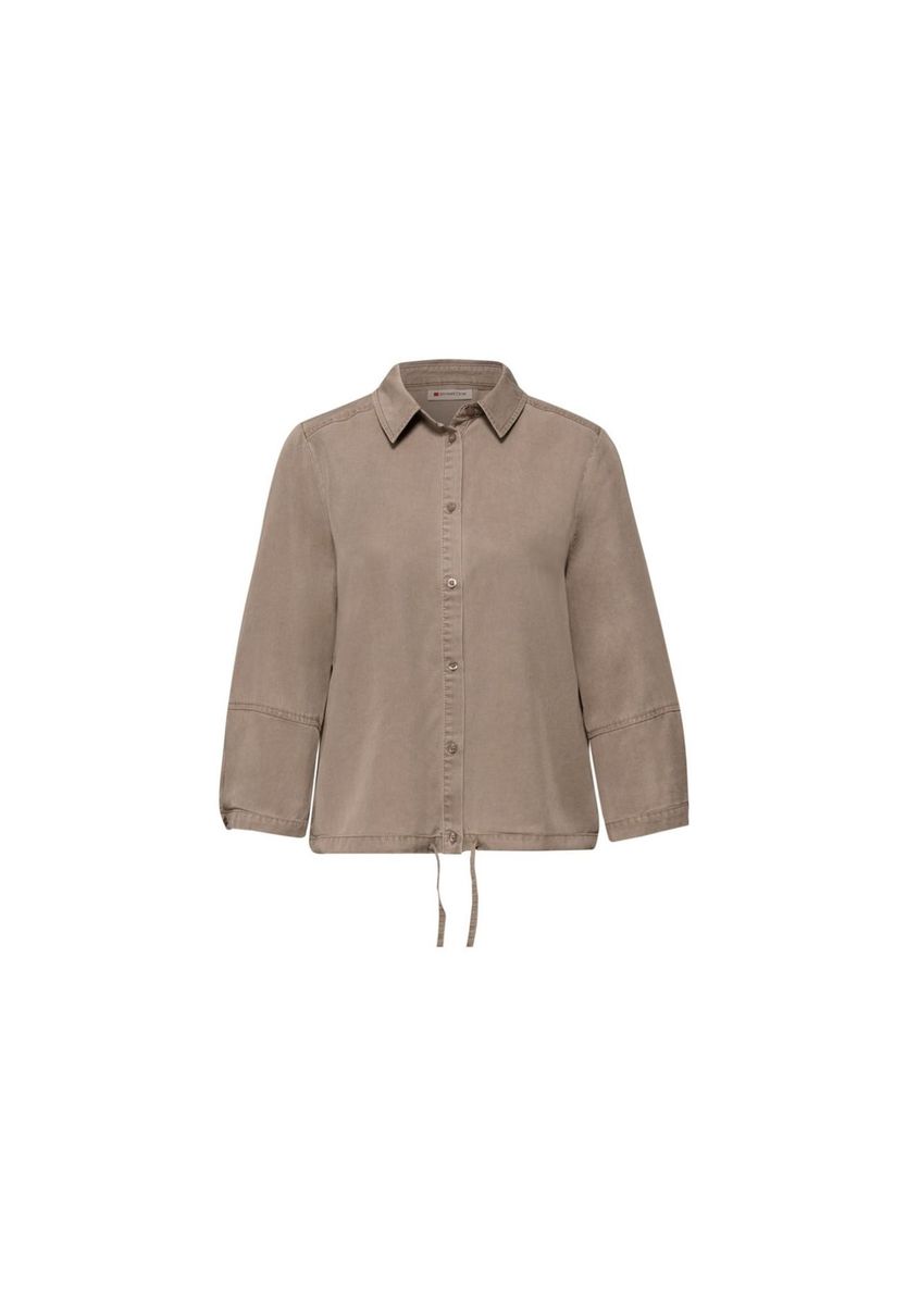 Lässige Bluse mit Knopfleiste und Kordelzug