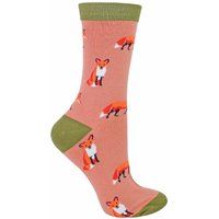 Motivsocken mit Fuchsmuster aus Bambus