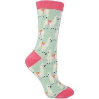 Bunte Socken mit Alpaka-Motiv