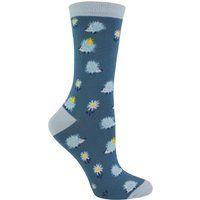 Verspielte Socken mit Igel- und Gänseblümchen-Muster