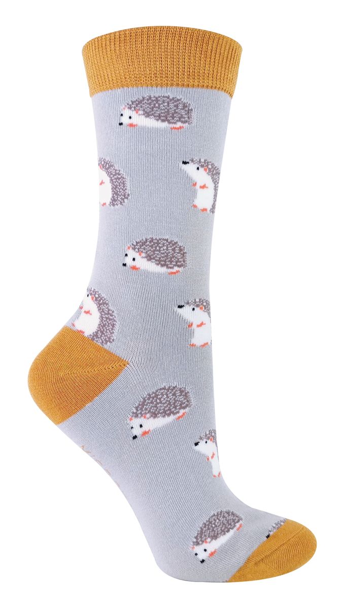 Originelle Crew-Socken mit Igel-Muster