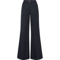 Wollmisch-Marinehose mit weitem Bein