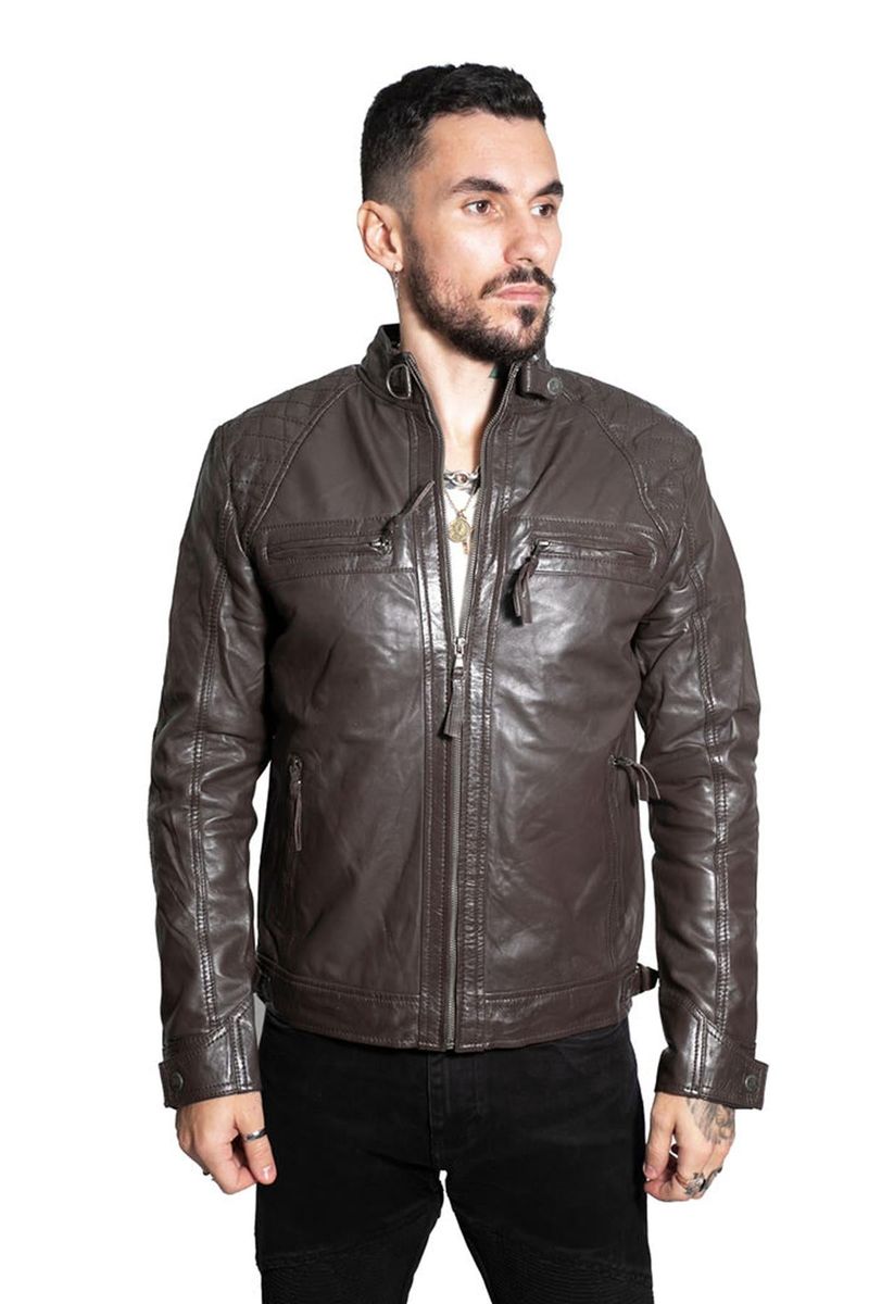 Minimalistische Gesteppte Nappa-Lederjacke