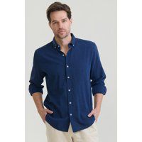 Tailliertes Button-Down Baumwollhemd