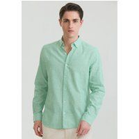 Gestreiftes langärmliges Button-Down-Hemd