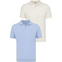 Kurzarm-Feinstrick-Polo-Duo