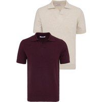 Essentielle kurzärmelige Strick-Poloshirts