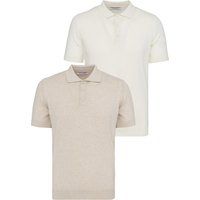 Kurzarm-Strickpoloshirts im Doppelpack