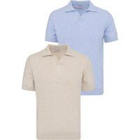 Kurzarm-Strickpoloshirts im Doppelpack