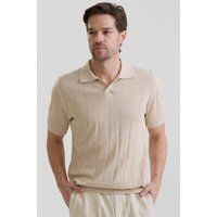 Kurzärmeliges Strick-Poloshirt mit Textur