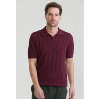 Strukturiertes Kurzarm-Strick-Poloshirt