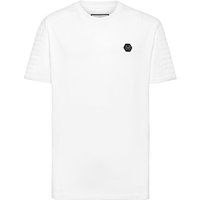 Rundhals-T-Shirt mit gesteppten Details
