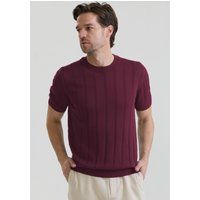 Kurzarm-Strickshirt mit vertikaler Struktur