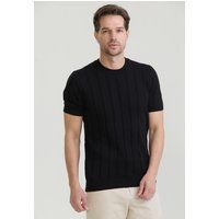 Kurzärmliges Struktur-Strickshirt