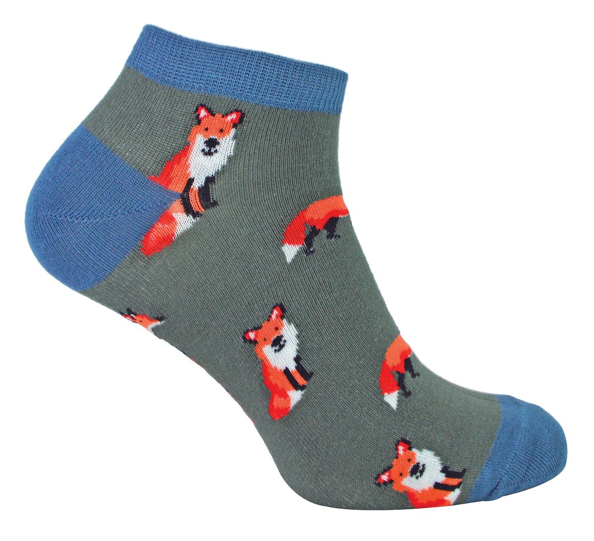 Bambus-Trainersocken mit Fuchsmuster