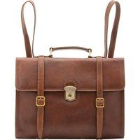 Klassischer Leder-Satchel-Rucksack