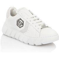Leder-Sneaker mit Hexagon-Plakette