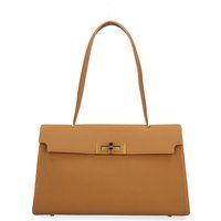 Strukturierte Schultertasche aus genarbtem Leder