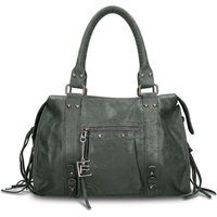 Leder-Henkeltasche mit Fransen und Anhänger
