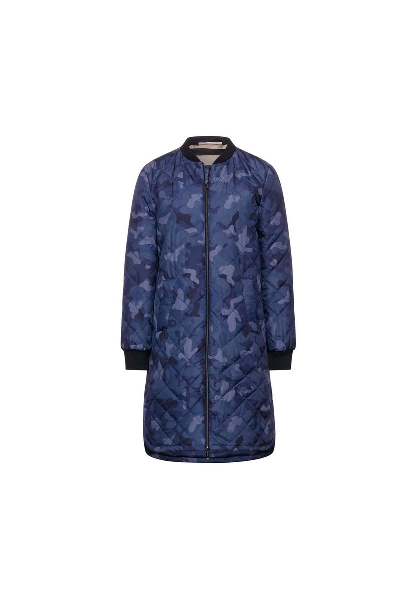 Gesteppte Longline Jacke mit Camouflage-Muster