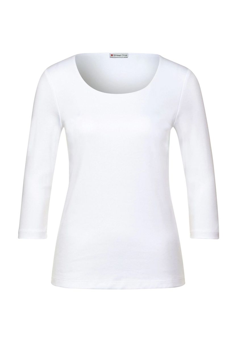 Klassisches Shirt mit U-Ausschnitt und 3/4-Ärmeln