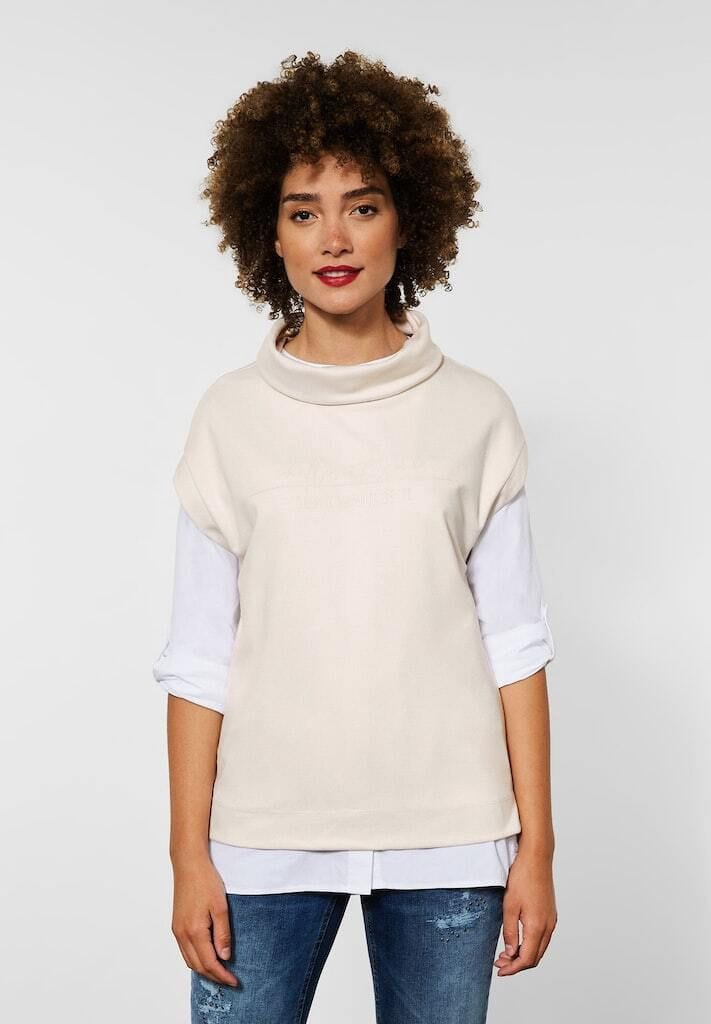 Dream White Rollkragen Top mit Flügelärmeln