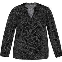 Punktemuster-Bluse mit gekerbtem Ausschnitt