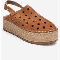Perforierte Wildleder-Espadrille Keilsandalen