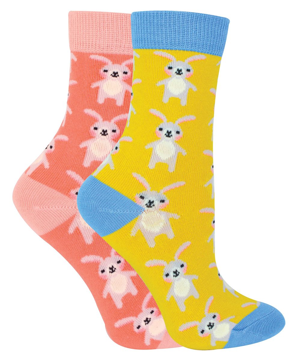 Verspielte Crew-Socken mit Hasenmuster