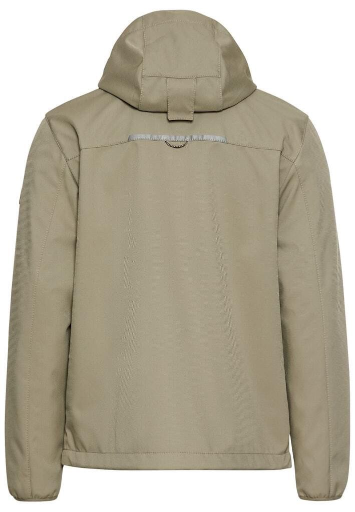 Beige Softshelljacke mit Kapuze für Herren