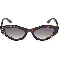 Geometrische Cat-Eye-Sonnenbrille mit Kristallbesatz