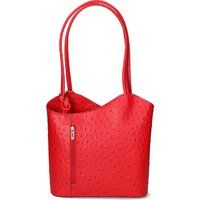 Wandelbare Beuteltasche aus Straußenleder