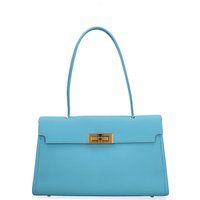 Strukturierte Schultertasche mit Drehverschluss