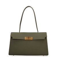 Strukturierte Schultertasche aus genarbtem Leder