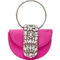 Verzierte Satin-Handtasche in Halbmondform