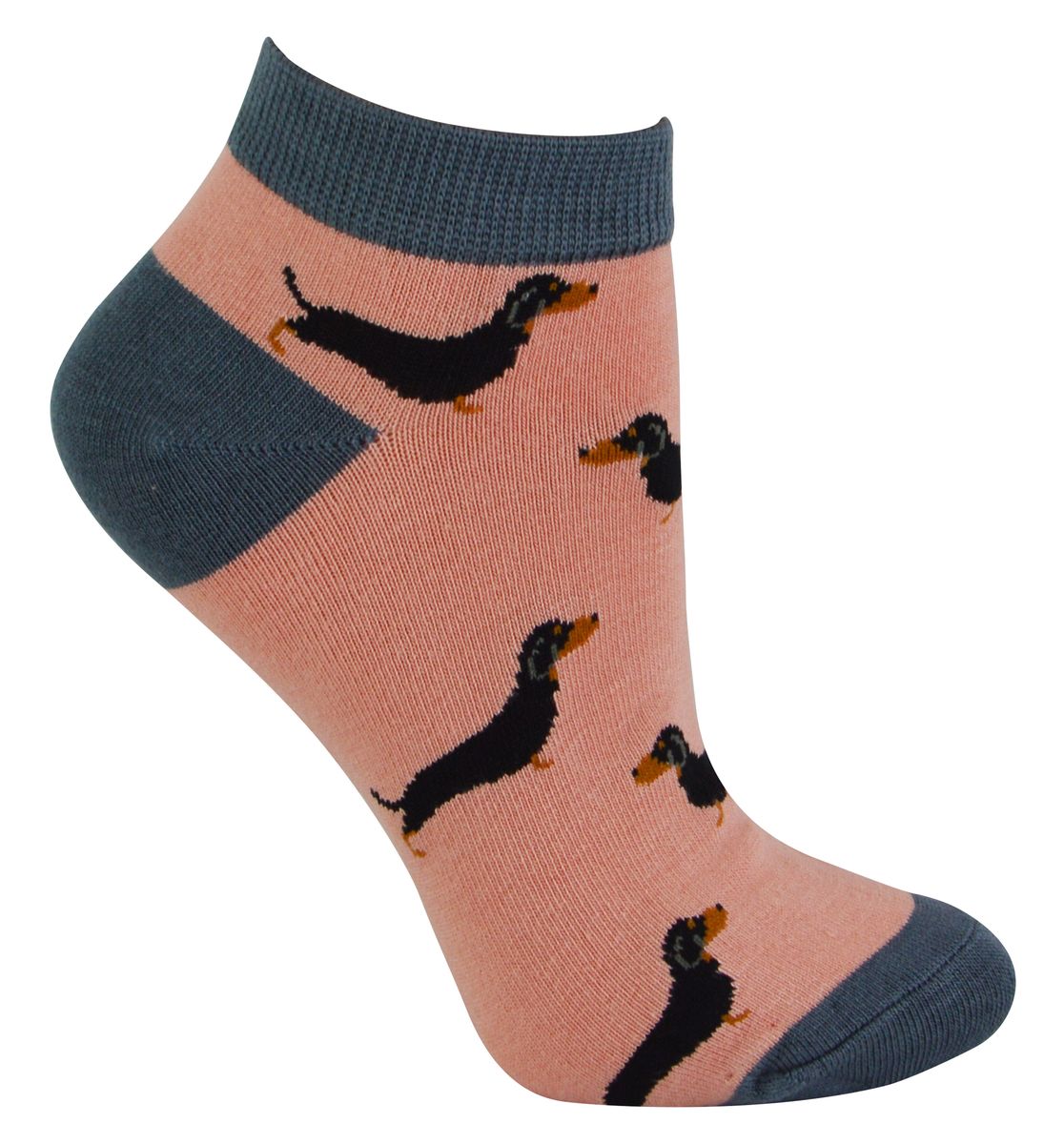 Bambus-Sneakersocken mit Dackel-Motiv