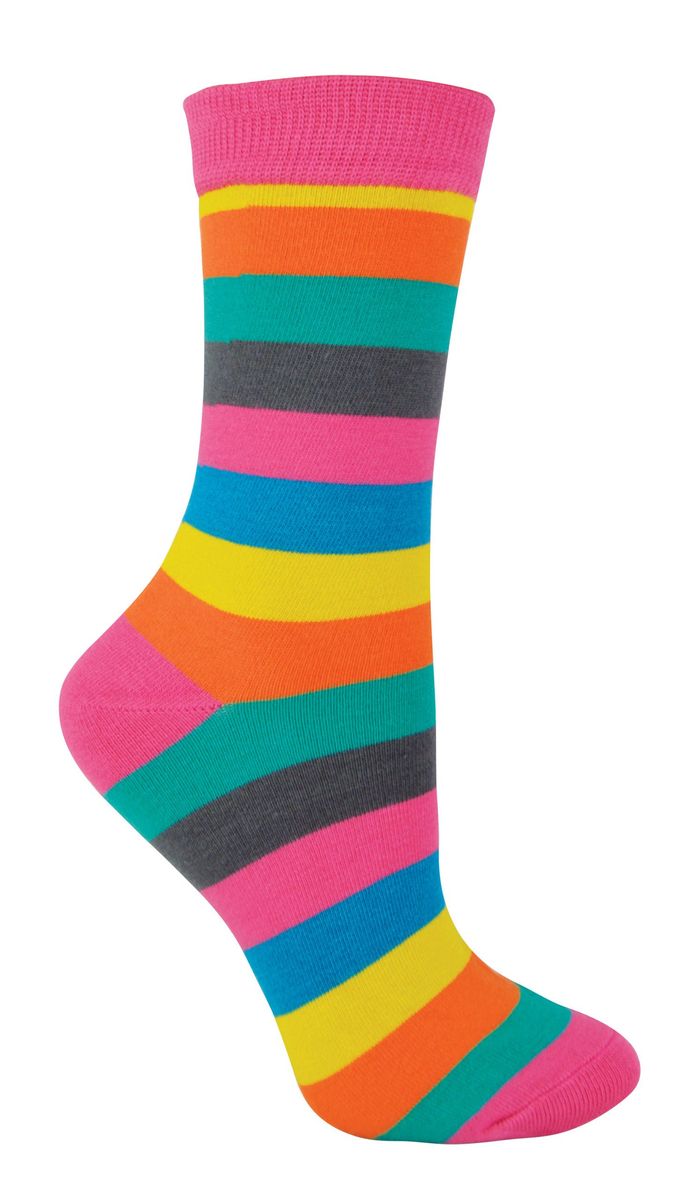 Farbenfrohe Gestreifte Bambus-Socken