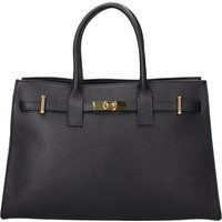 Klassische strukturierte Henkeltasche aus Leder