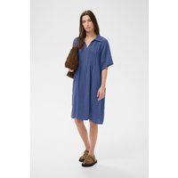 A-Linien Hemdkleid mit Plisseefalten