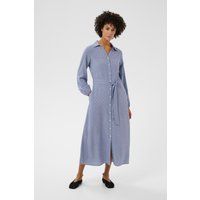 Gemustertes Hemdblusenkleid mit Gürtel