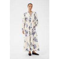 Geblümtes Maxikleid mit Bindegürtel