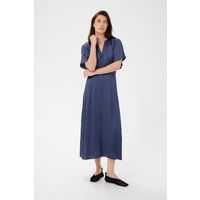 Fließendes Midi-Hemdkleid mit Knopfleiste